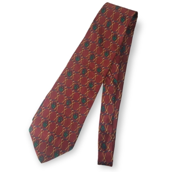 Bill Blass Equestrian Floral All Silk Tie - Picture 1 of 3